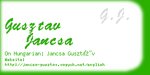 gusztav jancsa business card